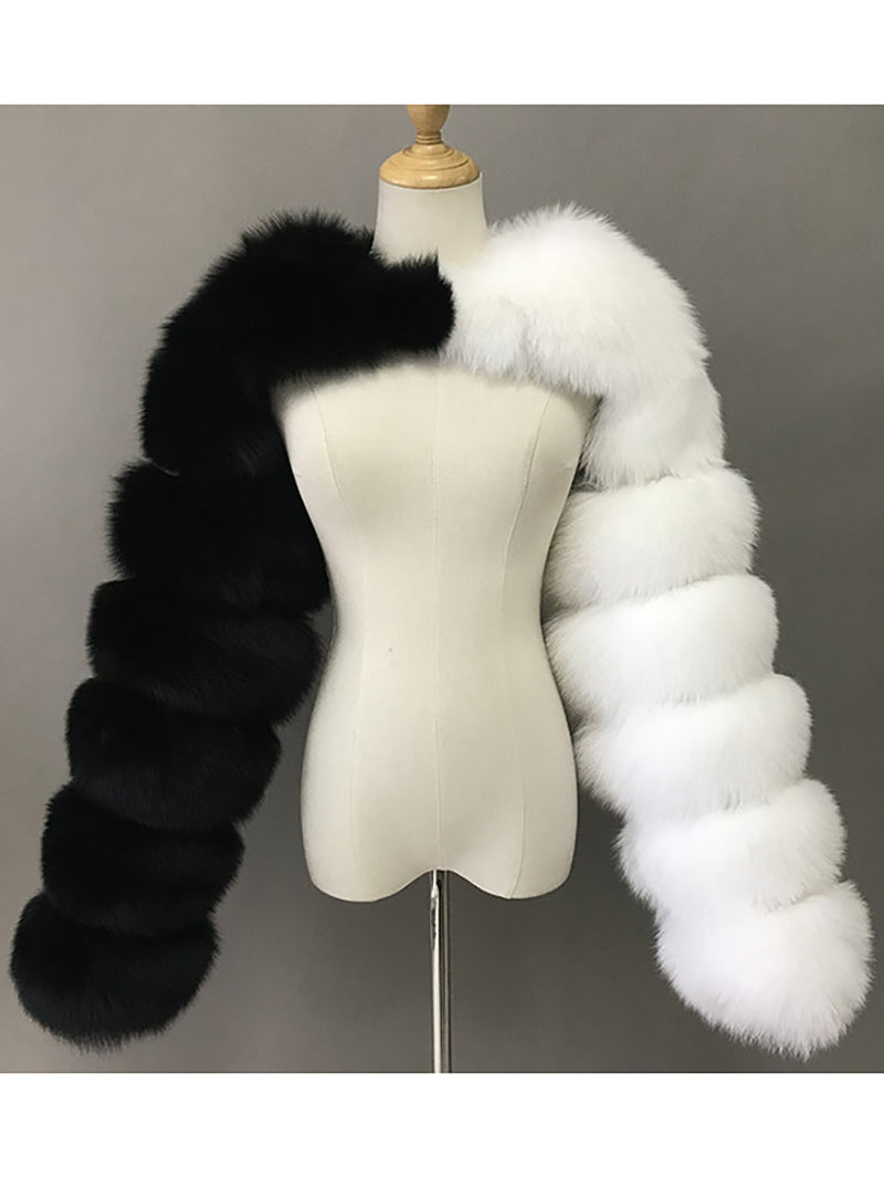 Fluffy Faux Fur Warm Shawl Jacket Coat