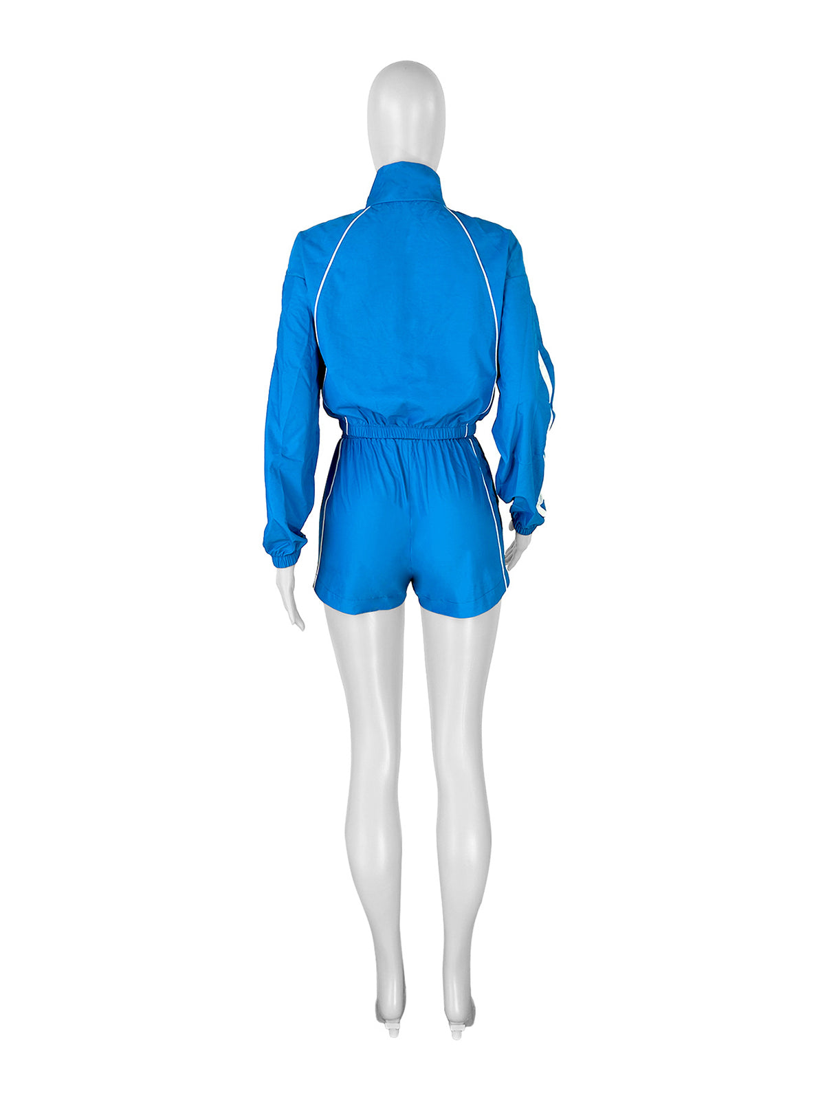 Casual Zipper Sweatshirt Drawstring Shorts Two Piece
