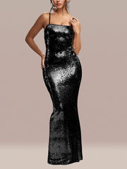 Sexy Sequin Spaghetti Strap Nightclub Party Dress