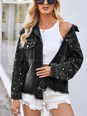 Pearl Washed Long Sleeve Denim Jacket