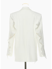 Fashion Lapel Slim Ruffles Blazer