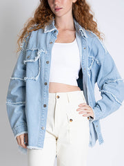 Casual Embroider Denim Jacket Coat