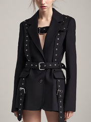 Fashion Single-Breasted Belted Blazer