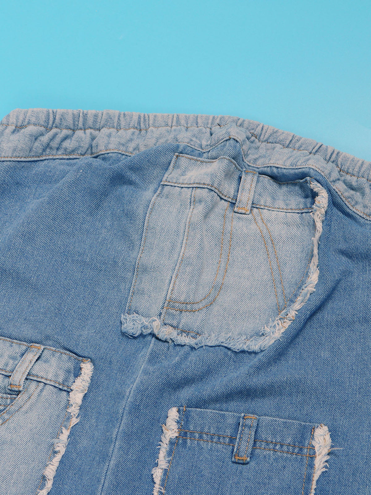 Fashion Casual Baggy Strapless Denim Jumpsuit