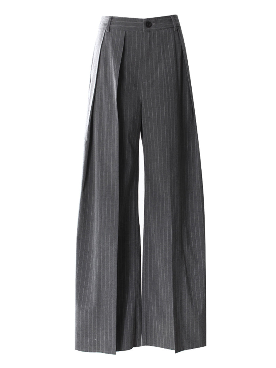 Versatile Lace Skirt Overlay Pinstripe Pant Matching