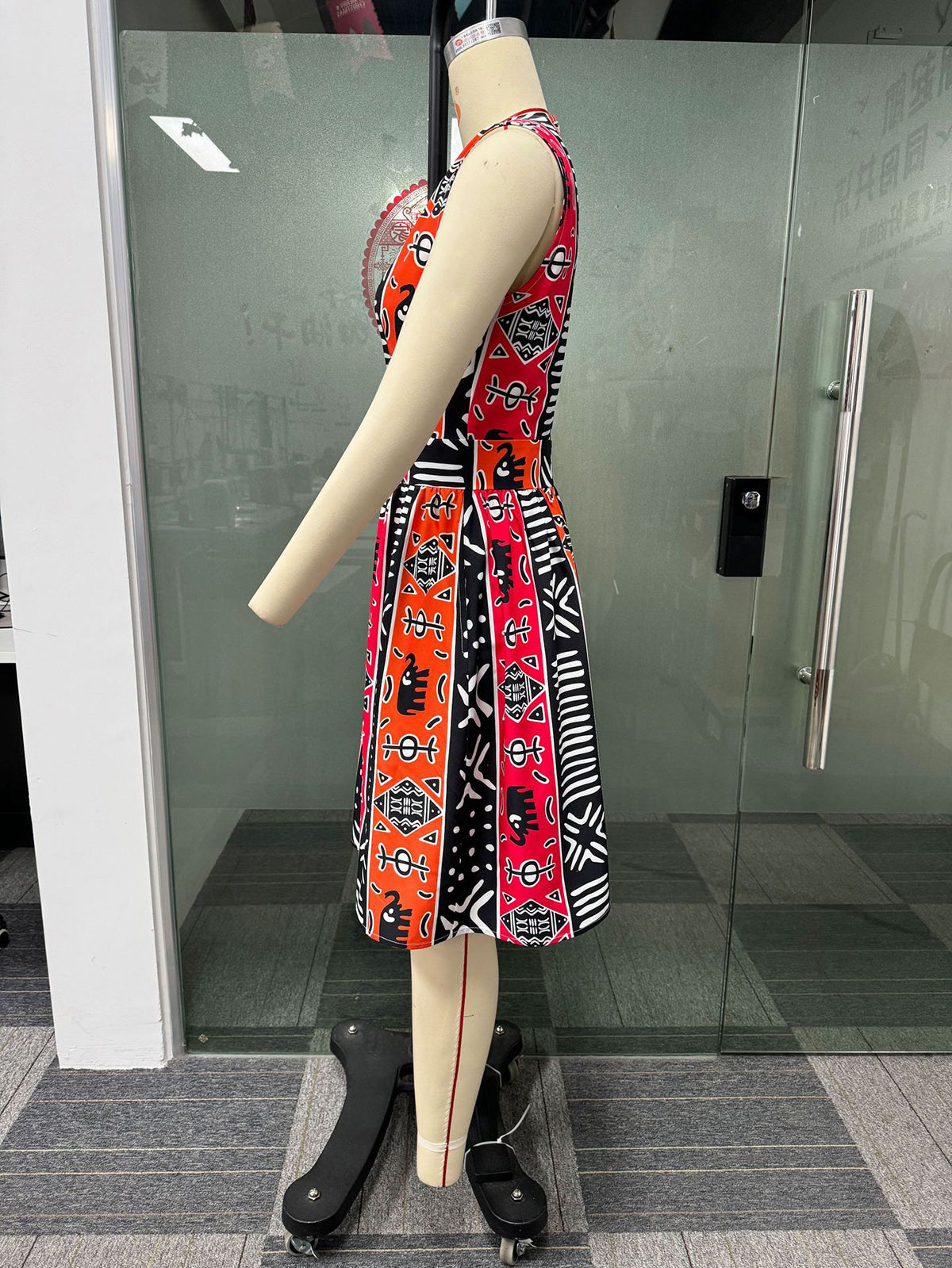 Fashion Sleeveless Print Hollow Dress