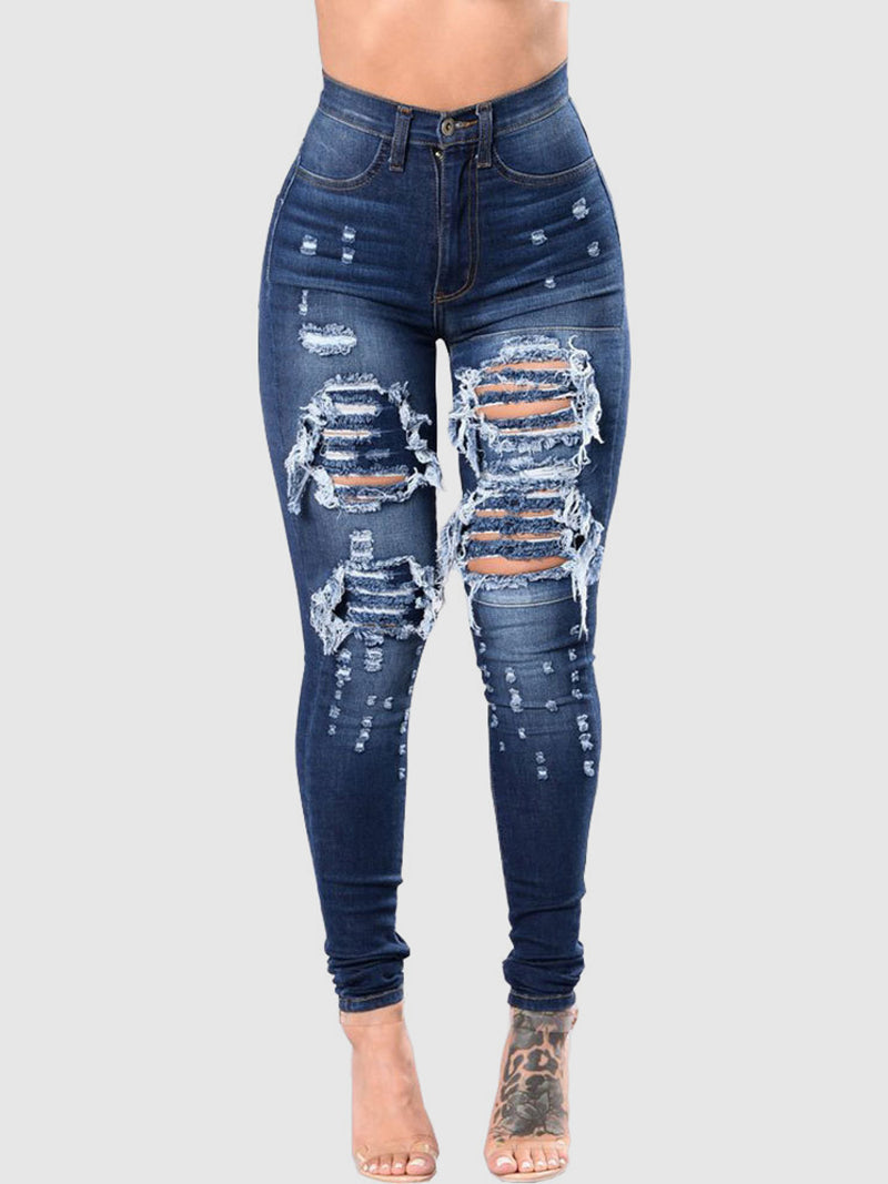 Fashion Ripped Jeans Pencil Pants