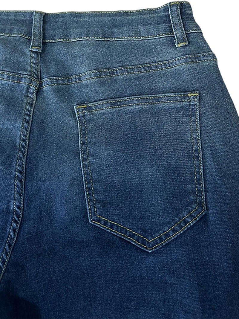 Drawstring Lace-up Washed Denim Shorts