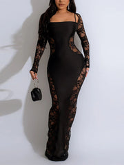 Sexy Lace Patchwork Slim Club Dress