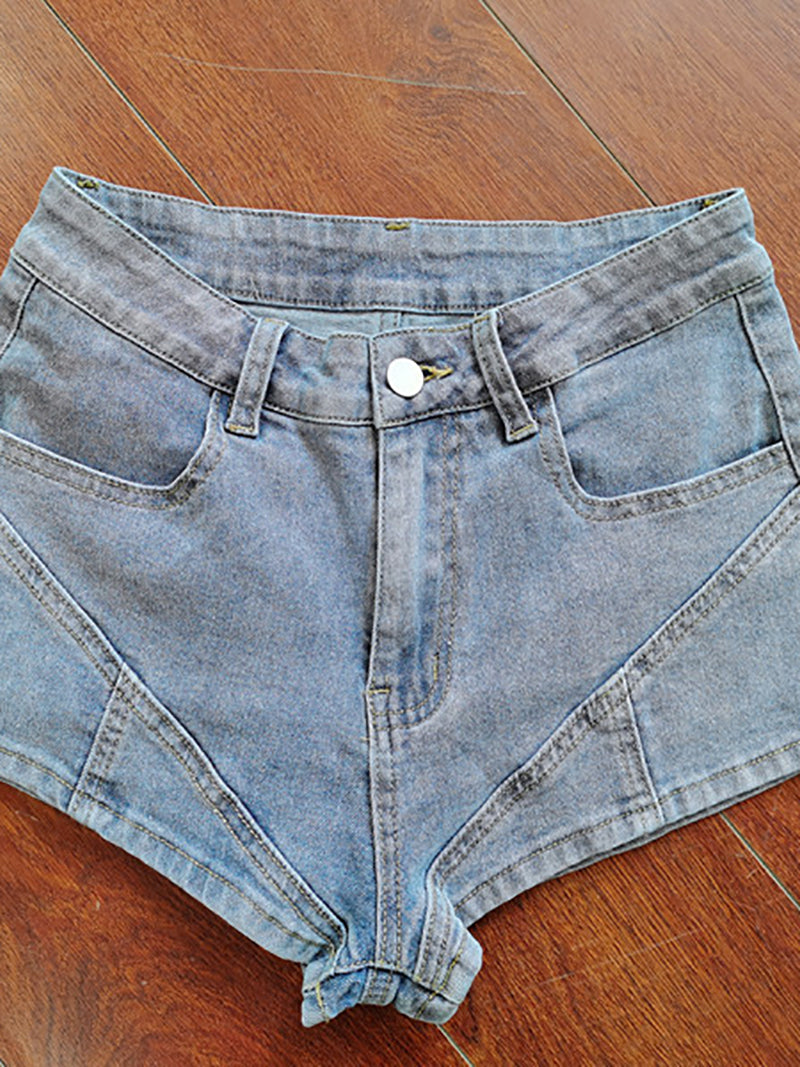 Casual Denim Jacket Shorts Two Piece Set
