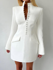 Elegant Cinched Waist Package Hip Dress