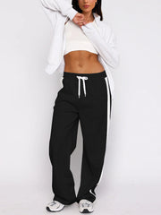 Fashion Stripe Detail High Waist Sweatpants