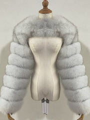 Faux Fur Long Sleeve Open Front Bolero