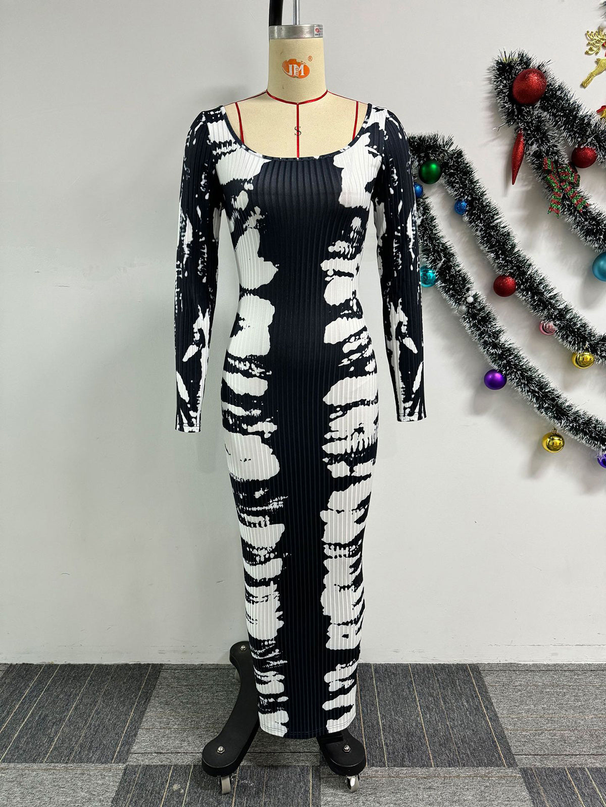 Sexy Elastic Print Bodycon Dress