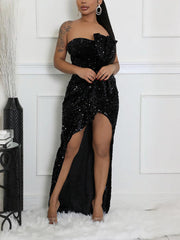 Sexy Irregular Party Club Strapless Dress