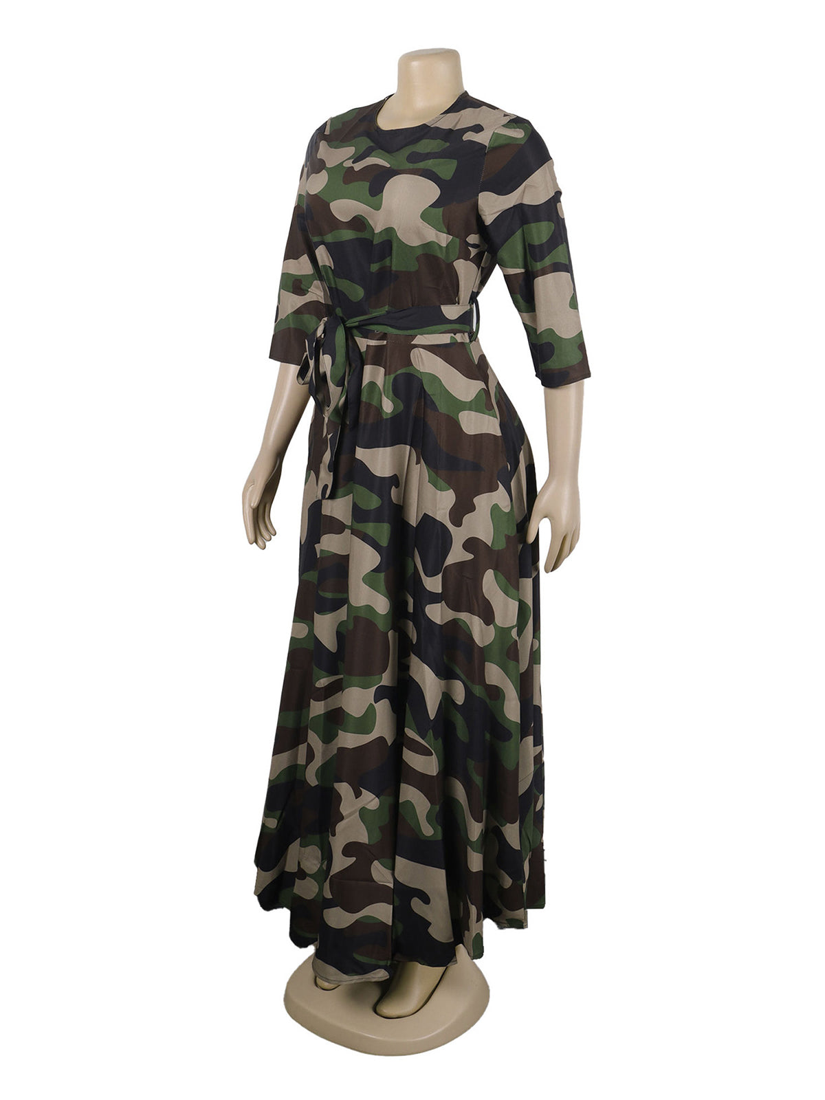 Casual Camo Print Bandage Slim Dress