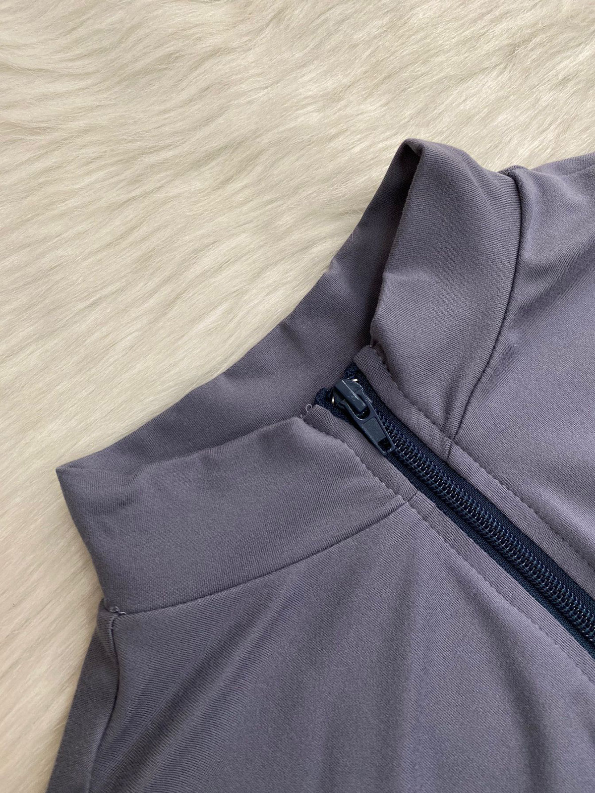 Casual Zip Up Top Slim Flared Leggings Sets