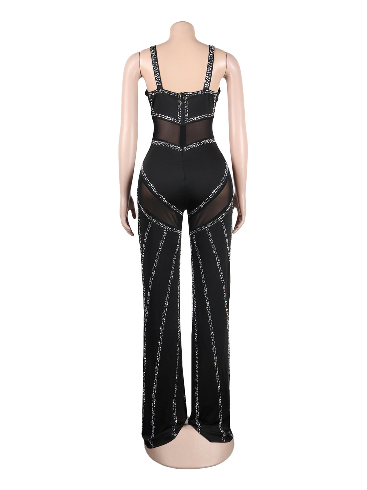 Sexy Deep V See Through Skinny Jumpsuit
