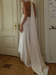 Fashion Ribbon Backless Maxi Dress