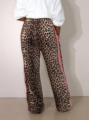 Side Stripe Drawstring Wide Leg Pants