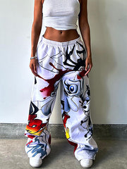 Digital Print Loose Casual Sweatpants