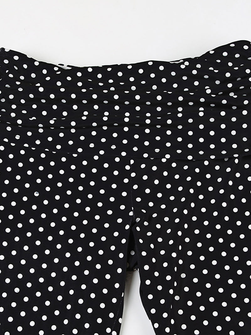 Polka-dot Print Slim Flare Leg Pants Set