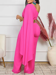 Fashion Skew Collar Slim Jumpsuit