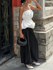 Sexy Strapless Cinched Waist Bubble Tops