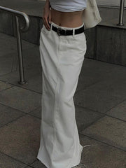 Fashion High Waist Slit Maxi Skirt