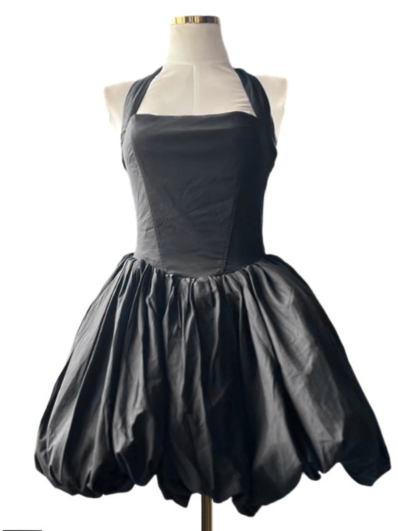 Sexy Halter Tie Neck Corset Mini Puffy Dress