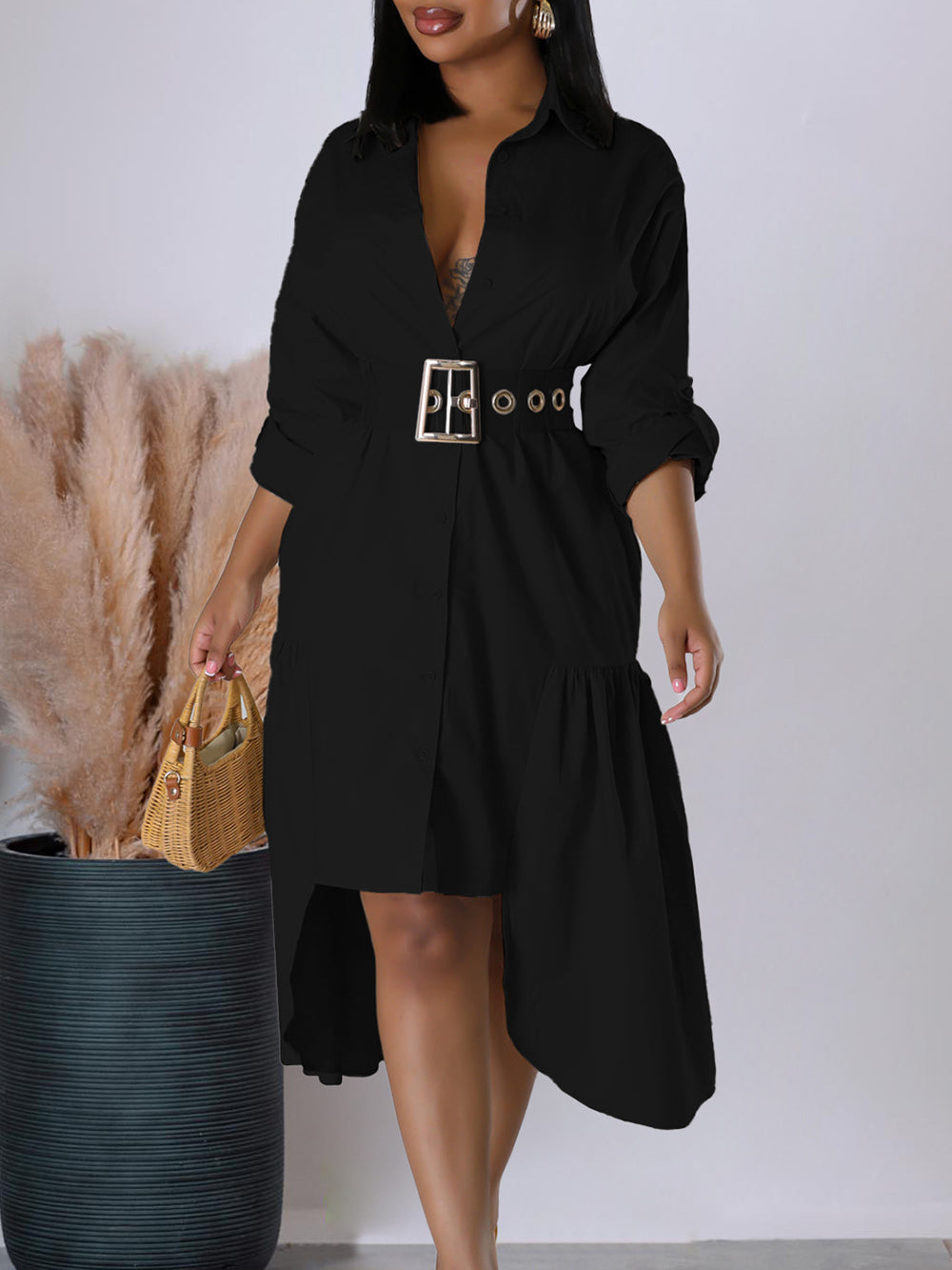 Fashion Loose Irregularity Shirt Dress