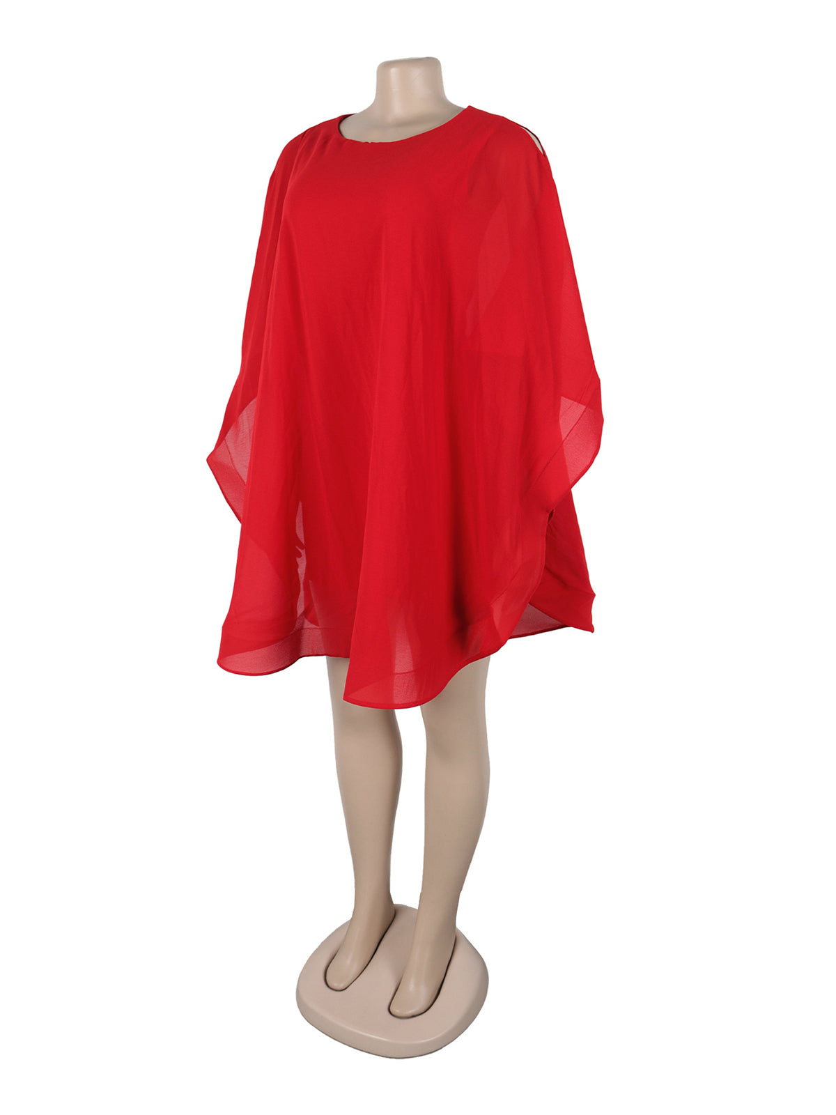 Fashion Chiffon Ruffle Sleeve Loose Mini Dress