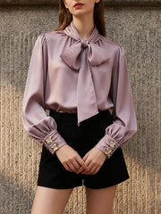 Elegant Party Casual Bow-Knot Loose Blouse Top