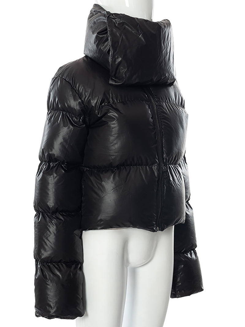 Fashion Scarf Collar Short Down Jacket