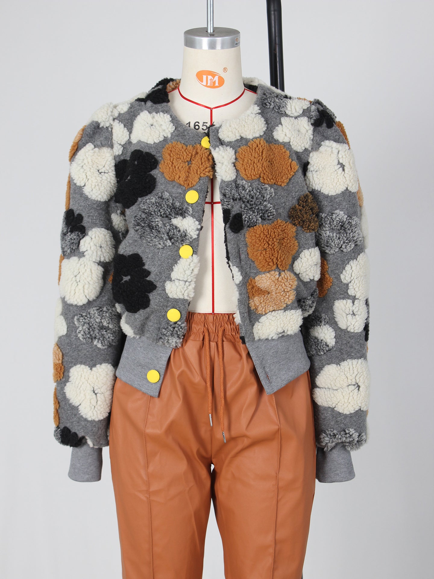 Retro Jacquard Single-breasted Cardigan Coat