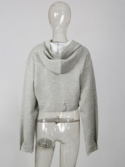 Cinched Waist Cropped Sweatshirt-boutique