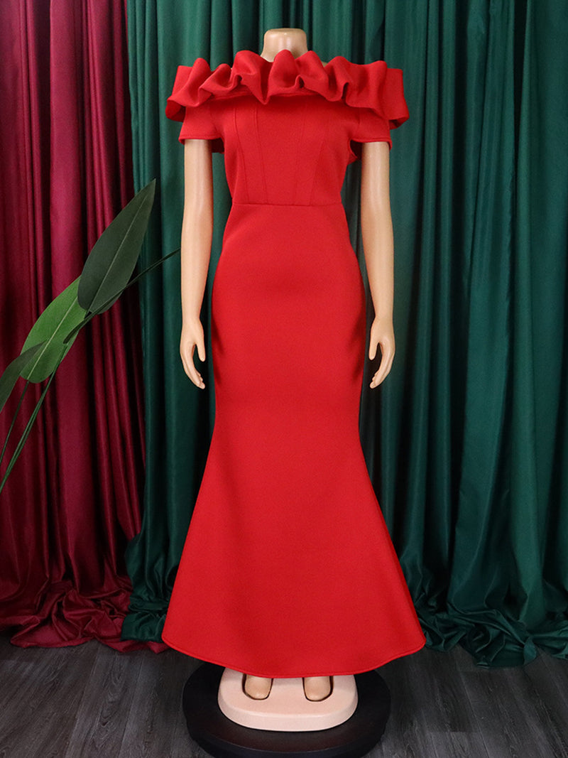 Elegant Off Shoulder Slim Fit Mermaid Prom Dress