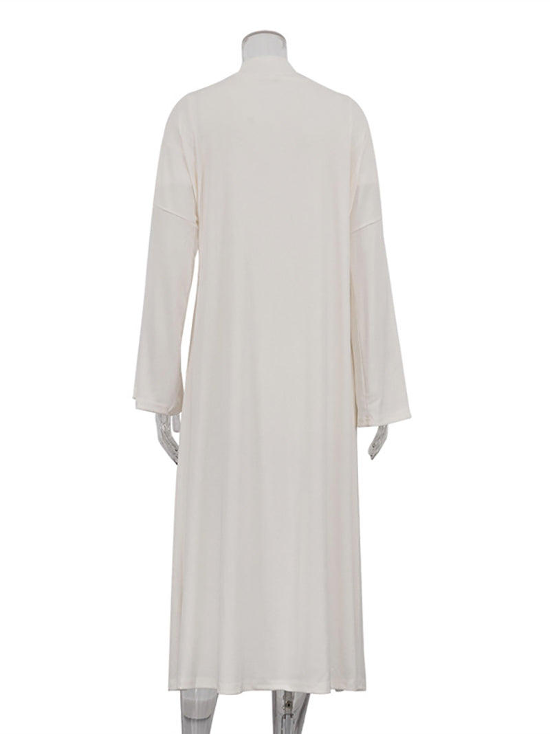 Casual Short Sleeve Package Hip Dress Cardigan Sets