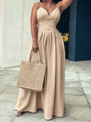 Casual V-Neck Backless Spaghetti Strap Dress