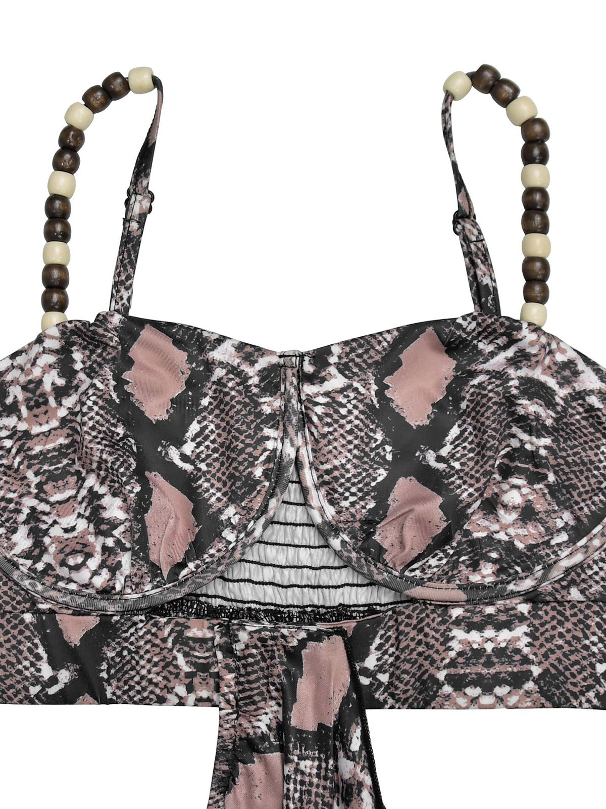Sexy Strapless Hollow-out Snake Print Maxi Dress