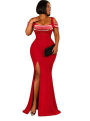 Off Shoulder Ruched Evening Dress
