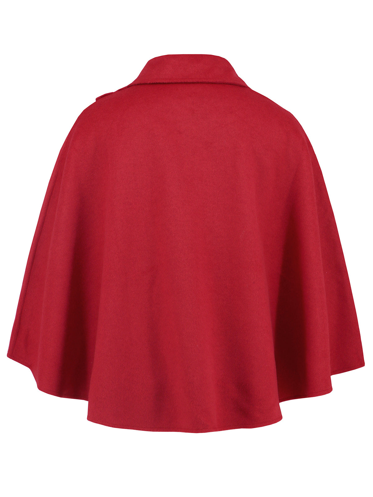 Wool Blends Ponchos Shoulder Clasp Short Cape Coat