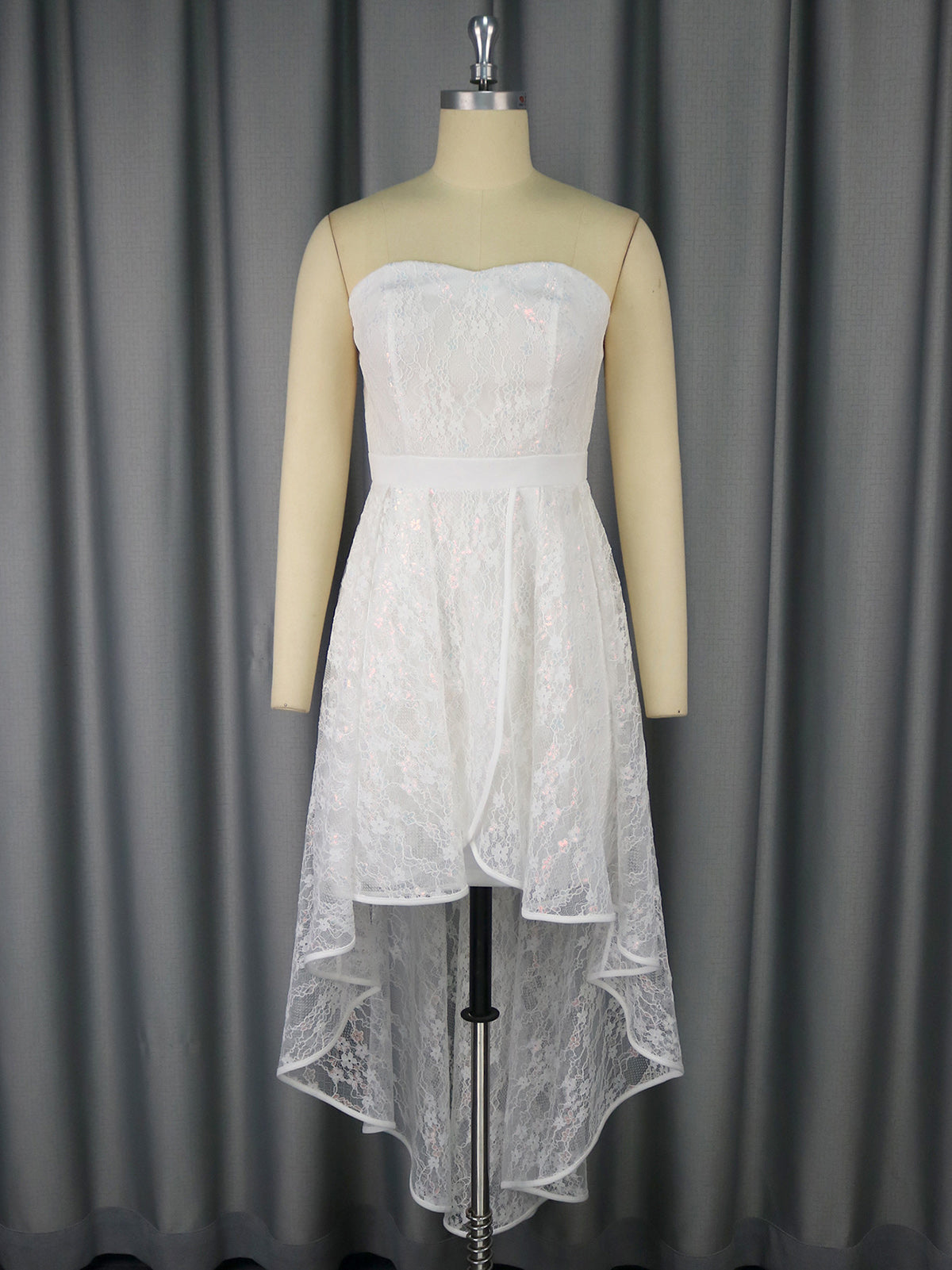 Gorgeous Strapless Lace Jacquard Evening Dress