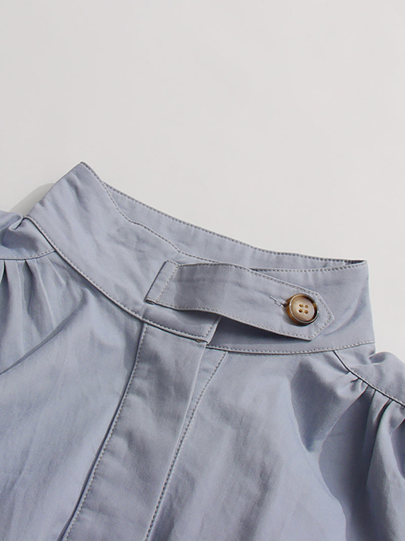 Fashion Stand Collar Ruched Loose Casual Jacket