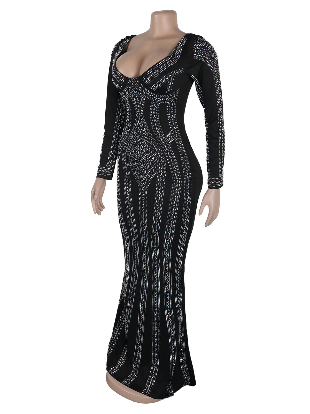 Sexy Rhinestone Slim Clubwear Dress