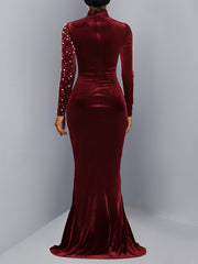 Elegant Rhinestone Embellishment Evening Dress