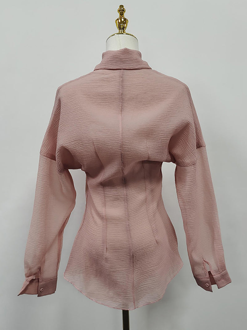Casual Lantern Sleeve Loose Shirt Tops