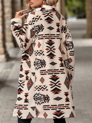 Fashion Print Single-Breasted Cardigan Coat