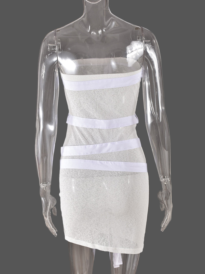 See Through Bandage Backless Mini Dress