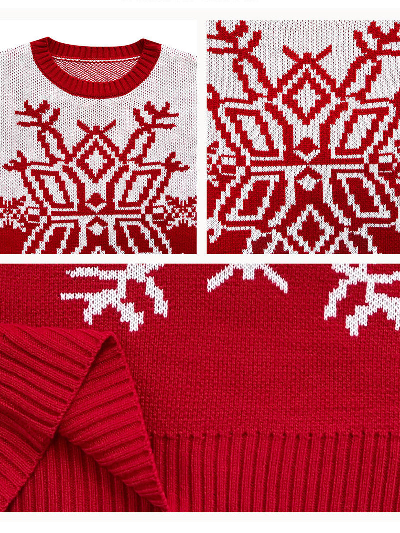 Fashion Snowflake Pattern Casual Pullover Sweater